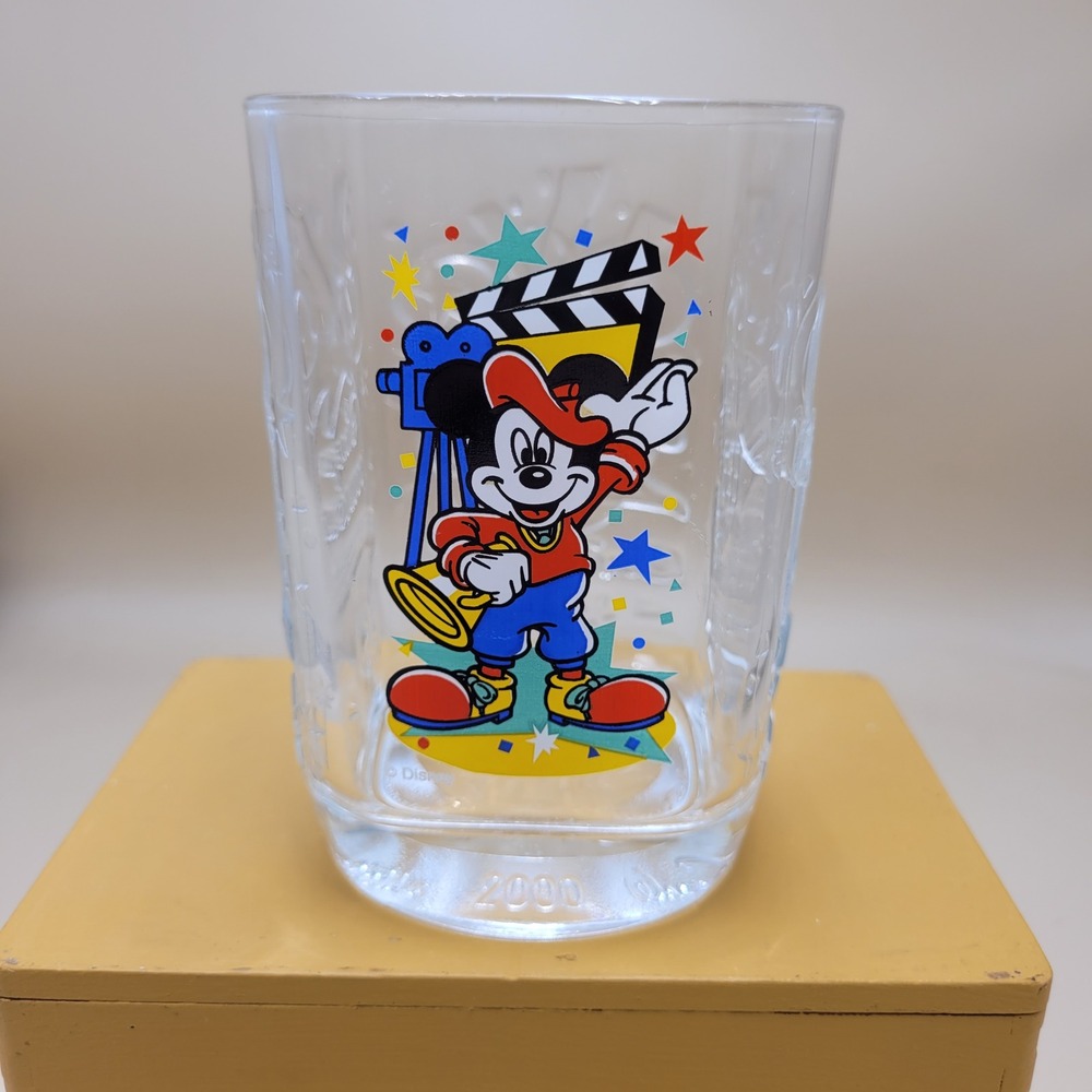 Disney Mickey Mouse 2000 McDonald's Walt Disney World Hollywood Studios Glass